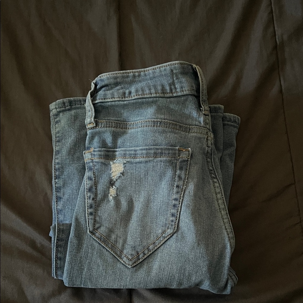 Hollister Light Blue High-Rise Flare Jeans